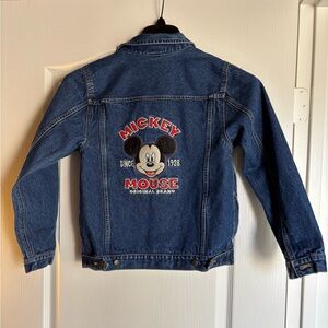 Mickey Mouse Denim Varsity Jacket Since 1928 Kids youth size large 10/12
